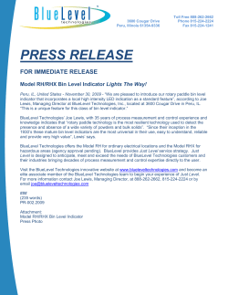 Model RH/RHX Bin Level Indicator Lights The Way