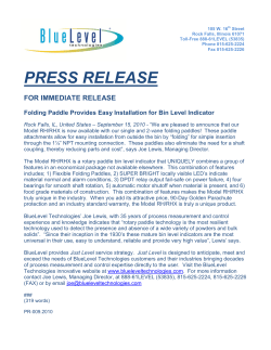 Folding Paddle Provides Easy Installation for Bin Level Indicator