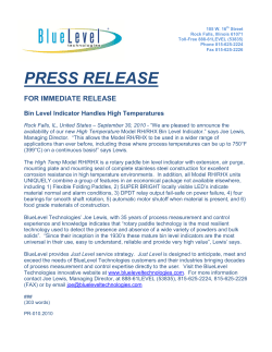 Bin Level Indicator Handles High Temperatures