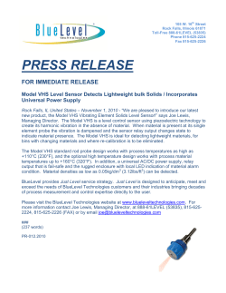 Model VHS Level Sensor For Lightweight Solids Has Universal Power Supply