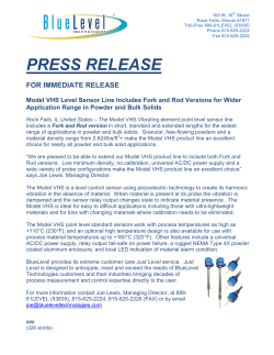 Model VHS Point Level Sensor Line Includes Rod and Fork Versions