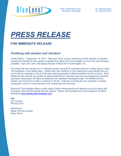 Fluidizing with Aeration and Vibration! - Model DA Disc Aerator