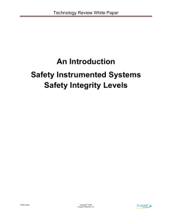 An Introduction Safety Instrumented Systems Safety Integrity Levels