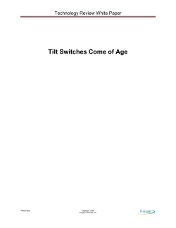 Tilt Switches Come of Age