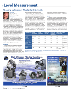 Choosing an Inventory Monitor for Bulk Solids