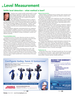 Solids level detection &ndash; what method is best?