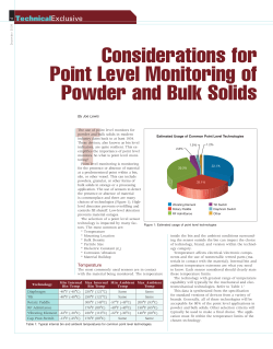 Considerations for Point Level Monitoring of Powder and Bulk Solids