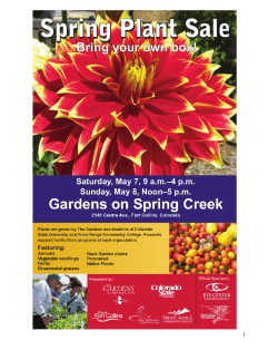 Spring Plant Sale - 2016 Plant List - updated 4/8/16