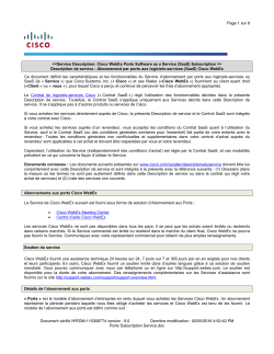 Ports Subscription Service Service d abonnement aux ports Cisco WebEx