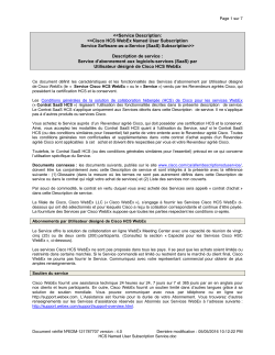 Cisco HCS WebEx Named User Subscription Service Service par Utilisateur d&eacute;sign&eacute; de Cisco HCS WebEx