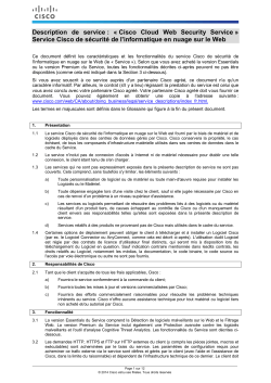 Cisco Cloud Web Security Service Service Cisco de s curit de l'informatique en nuage sur le Web