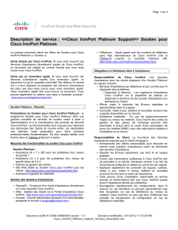 Cisco IronPort Platinum Support Soutien pour Cisco IronPort Platinum