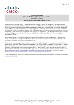 Service Description Cisco Standard Energy Management as a Service Description de service Service standard de gestion de l nergie de Cisco