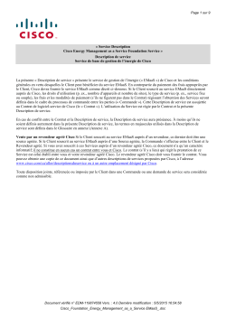 Service Description Cisco Energy Management as a Service Foundation Service Description de service Service de base de gestion de l nergie de Cisco