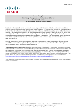 Service Description Cisco Energy Management as a Service Advanced Service Description de service Service avanc de gestion de l nergie de Cisco