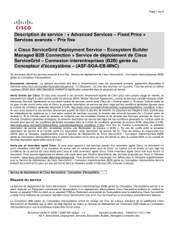 ASF Cisco ServiceGrid Deployment Service Ecosystem Builder Managed B2B Connection Services avanc s prix fixe Service de d ploiement de Cisco ServiceGrid Connexion interentreprises (B2B) g r e du Concepteur d' cosyst me