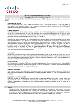 Cisco On Demand Description du service Cisco la demande