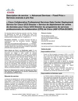 Cisco Collaborative Professional Services Data Center Deployment Service for Cisco UCS Director Service de d ploiement de centre de donn es pour Cisco UCS Director du programme de services professionnels de collaboration (CPS)