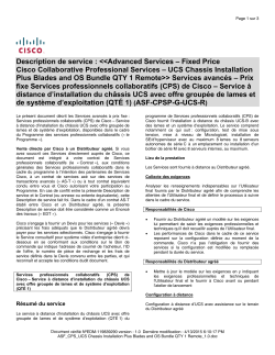 CPS UCS Chassis Installation Plus Blades and OS Bundle Prix fixe Services professionnels collaboratifs (CPS) de Cisco Service distance d installation du ch ssis UCS avec offre group e de lames et de syst me d exploitation (QT 1)