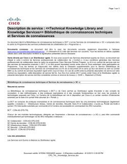 Technical Knowledge Library and Knowledge Services Biblioth&egrave;que de connaissances techniques et Services de connaissances