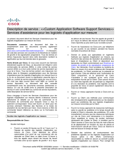 Custom Application Software Support Service Services d assistance pour les logiciels d application sur mesure