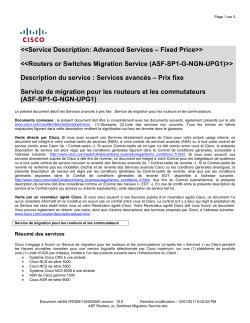 Cisco Migration Service for Routers or Switches Service de migration Cisco pour les routeurs et les commutateurs