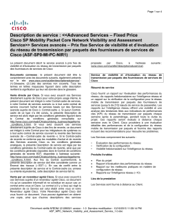 ASF MPC Network Visibility Assessment Service Prix fixe Service de visibilit et d valuation du r seau de transmission par paquets des fournisseurs de services de Cisco