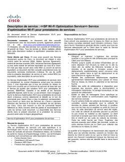 SP Wi-Fi Optimization Service Service d'optimisation Wi-Fi pour prestataires de services
