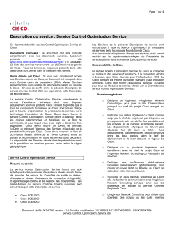 Service Control Optimization Service Service d'optimisation des contr les du Service technique