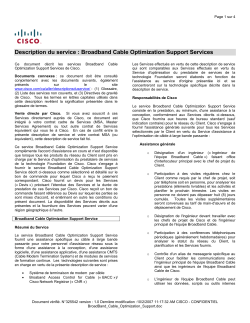 Broadband Cable Optimization Service d'optimisation des solutions de c ble large bande