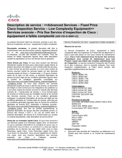 Cisco Inspection Service - Low Complexity Equipment Prix fixe Service d inspection de Cisco : quipement faible complexit