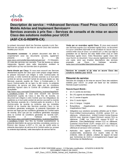 ASF Cisco Remote Expert Mobile Plan and Build Services for UCCX Services de planification et de cr ation de la solution d expertise distance Cisco Remote Expert Mobile pour UCCX