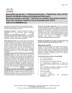 ASF Cisco Remote Expert Branch and Mobile Plan and Build Services for UCCX Services de cr ation et de planification des solutions Remote Expert Branch et Remote Expert Mobile de Cisco pour UCCX