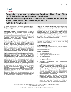 ASF Cisco Remote Expert Mobile Plan and Build Services for UCCE Services de planification et de cr ation de la solution d expertise distance Cisco Remote Expert Mobile pour UCCE