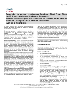 ASF Cisco Remote Expert Branch Plan and Build for UCCE Services de cr ation et de planification de la solution Remote Expert Branch de Cisco pour UCCE