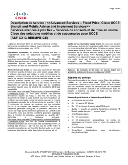 ASF Cisco Remote Expert Branch and Mobile Plan and Build Services for UCCE Services de cr ation et de planification des solutions Remote Expert Branch et Remote Expert Mobile de Cisco pour UCCE