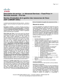 Cisco Asset Management Assessment Service Service d valuation de la gestion des ressources de Cisco