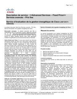 ASF Cisco Energy Management Assessment Service Services avanc s Prix fixe Service d valuation de la gestion nerg tique de Cisco