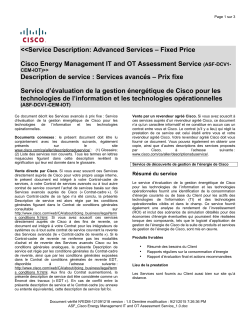 ASF Cisco Energy Management IT and OT Assessment Service Service d valuation de la gestion nerg tique de Cisco pour les technologies de l information et les technologies op rationnelles
