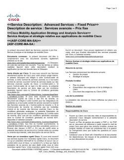 Cisco Mobility Application Strategy and Analysis Service-Fixed Price Service Analyse et strat gie relative aux applications de mobilit Cisco