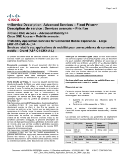Cisco One Mobility Application Services for CMX-Large Services relatifs aux applications de mobilit pour une exp rience de connexion mobile Grand