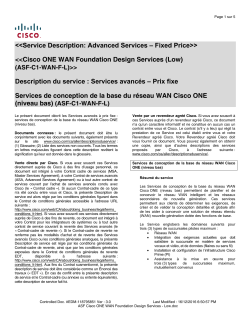 Cisco ONE WAN Foundation Services LOW Services de conception de la base du r seau WAN Cisco ONE (niveau bas)
