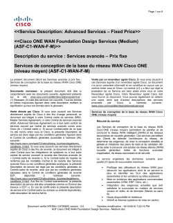 Cisco ONE WAN Foundation Services MED Services de conception de la base du r seau WAN Cisco ONE (niveau moyen)