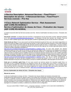 NOS Risk Assessment Service d optimisation de r seau de Cisco valuation des risques