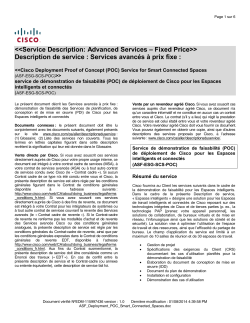 ASF Deployment POC Smart Connected Spaces Service de d monstration de faisabilit (POC) de d ploiement de Cisco pour les Espaces intelligents et connect s
