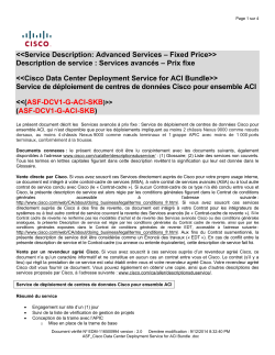 Cisco Data Center Deployment Service for ACI Bundle Service de d ploiement de centres de donn es Cisco pour ensemble ACI