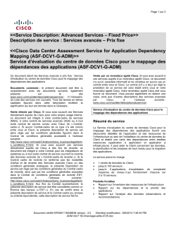 Cisco Data Center Assessment Service for Application Dependency Mapping Service d valuation du centre de donn es Cisco pour le mappage des d pendances des applications