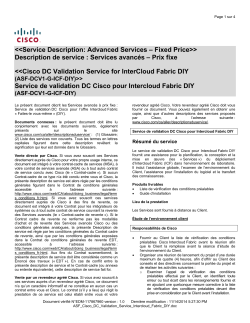 Cisco DC Validation Service for InterCloud Fabric DIY Service de validation DC Cisco pour Intercloud Fabric DIY
