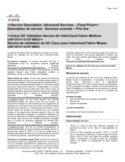 Cisco DC Validation Service for InterCloud Fabric Medium Service de validation du DC Cisco pour Intercloud Fabric Moyen