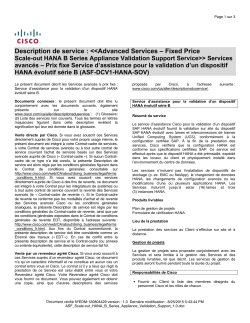 ASF Scale-out HANA B Series Appliance Validation Support Prix fixe Service d assistance pour la validation d un dispositif HANA volutif s rie B